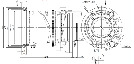 FWD-0326-0R 25-75mm EFL LWIR 8-12 μm dalga boylu ve elektrikli odaklama ile motorlu zoom lensleri