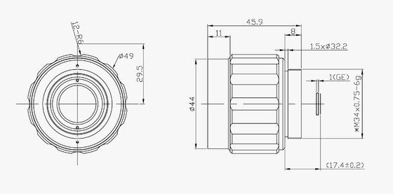 FWD-35 35 mm EFL LWIR Motorlu Zoom Lens, 8-12μm Dalga Boyu ve Atermalleştirilmiş Tasarım - Kalkojenit Serisi